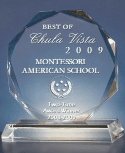 a child developing responsibility while cleaning up the Montessori classroom